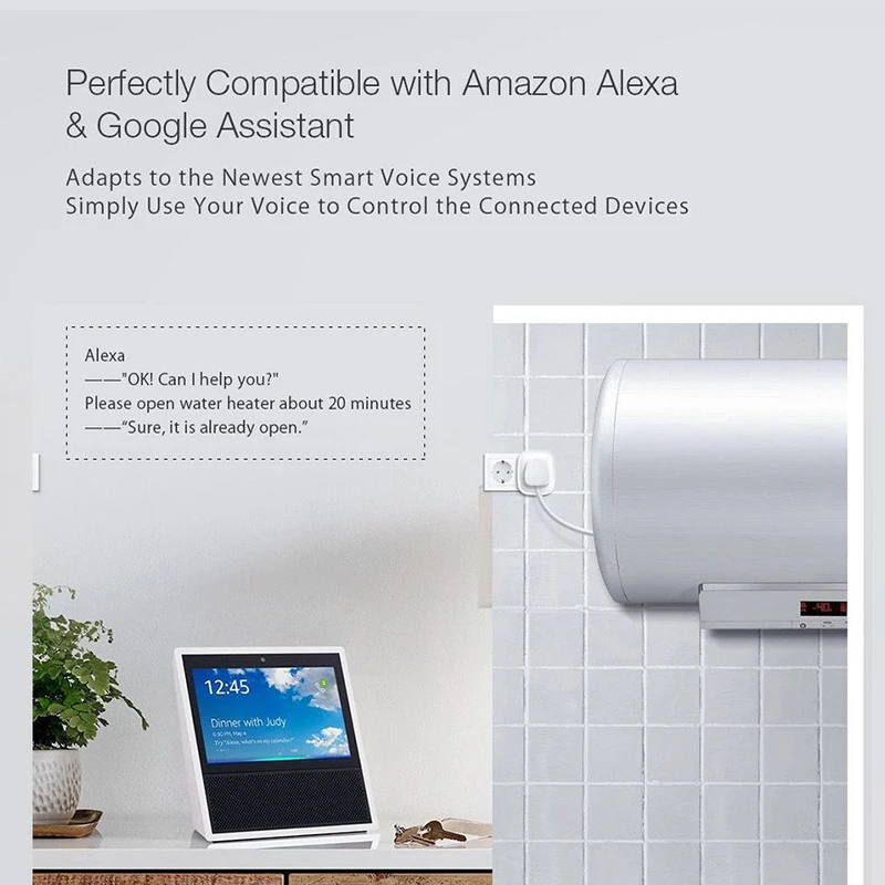 AC100-240V умный Wi-Fi подключенный штекер совместим с Android iOS Amazon Alexa Google домашние розетки с дистанционным управлением