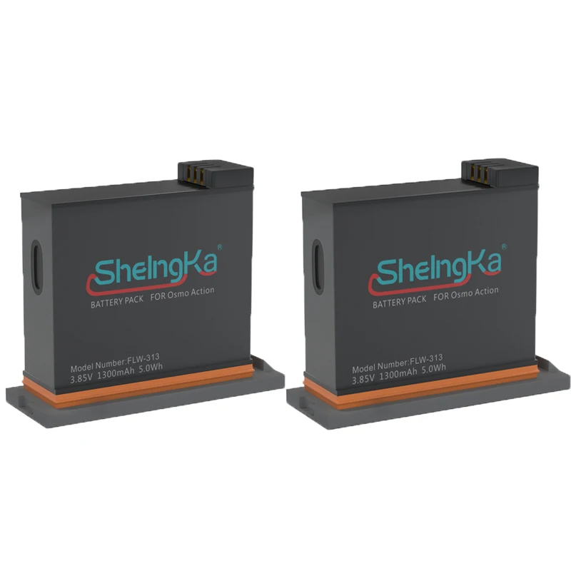 

New brand action camera batteries 1300MA 5.0wH Li-po battery with with Storage Box case for dji osmo action camera