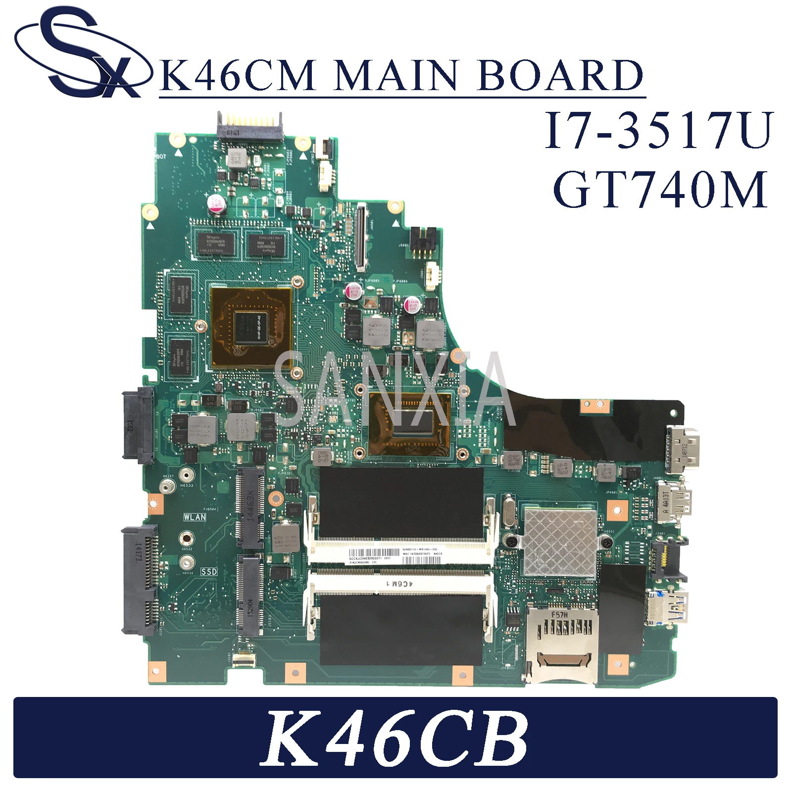 KEFU K46CM Laptop motherboard for ASUS VivoBook K46CB K46C original mainboard I7-3517U GT740M