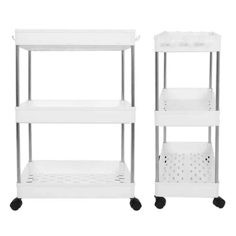 3/4 Tier Storage Organizer Rack Movable Kitchen Bathroom Shelf Metal Rolling Trolley Cart Basket Stand Wheels Save Space Holder | Дом и сад