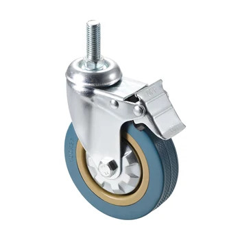 

uxcell 1pcs Swivel Caster Wheels Furniture PVC Caster 4 Inch Dia Wheel M12 x 30mm Threaded Stem with Brake , 100lb Capacity