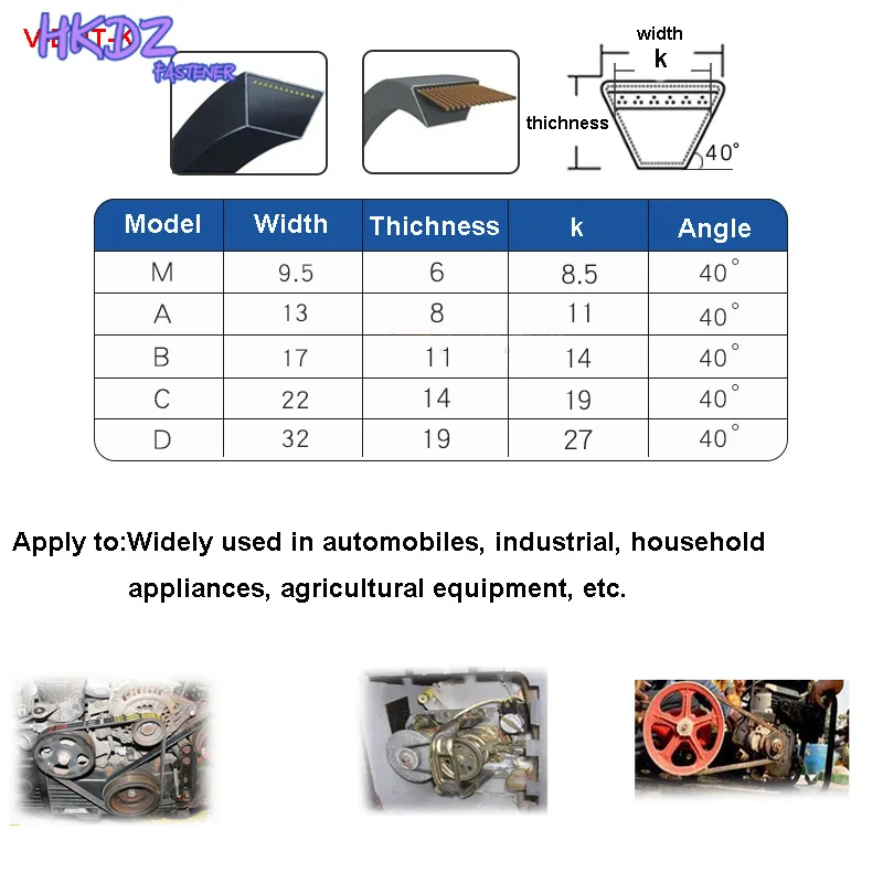 Description Picture 3 of itemA63 A64 A65 A66 A67 A68 A69 A70 A71 A72 A73 A Section Triangle Belt V-BelT Mechanical Industrial Transmission Belt Inch Size