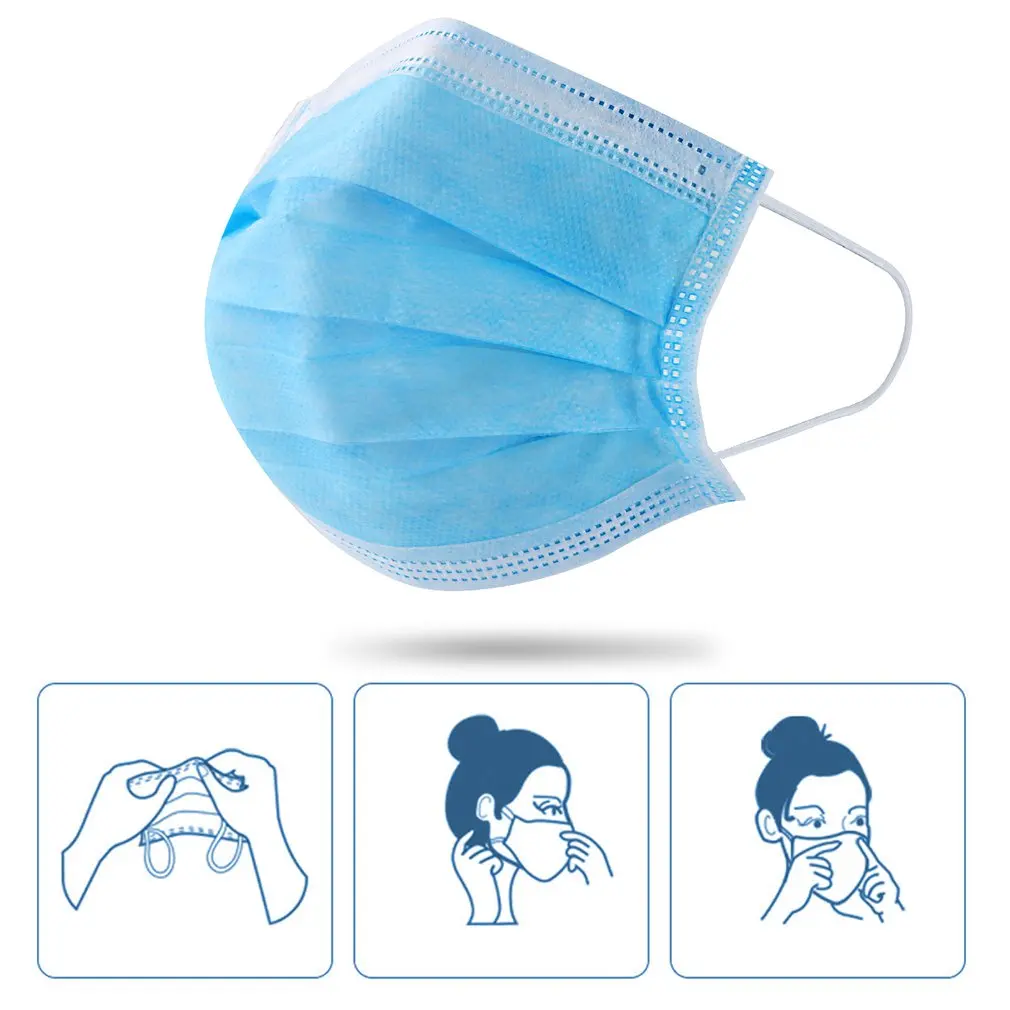

In stock Disposable Masks 10/50 pcs Mouth Mask 4-layer Anti-Dust Nonwoven Elastic Earloop Salon Mouth Face Masks