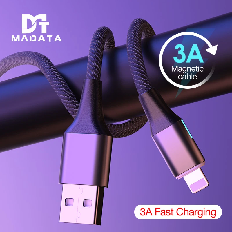 

MADATA Fast 3A Magnetic Cable Quick charge 3.0 Micro USB Charger Type C Charging For iPhone XS MAX Samsung S9 Magnet Phone Cord