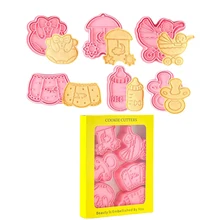 

Cookies Cutter Cake Stamper New Baby Shower Decorating Plastic Cake Fondant Embossing Biscuit Polymer Clay for Making Tools Mold