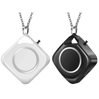 

Top Sale 2 set Necklace Air Purifier,Neck-Mounted Portable Car Oxygen Bar Household Negative Ion Air Purifier-white & black