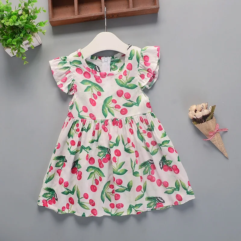 Платье для девочек; новые модные летние платья для девочек; детская одежда из хлопка; детская одежда в цветочек; платье принцессы - Цвет: B15