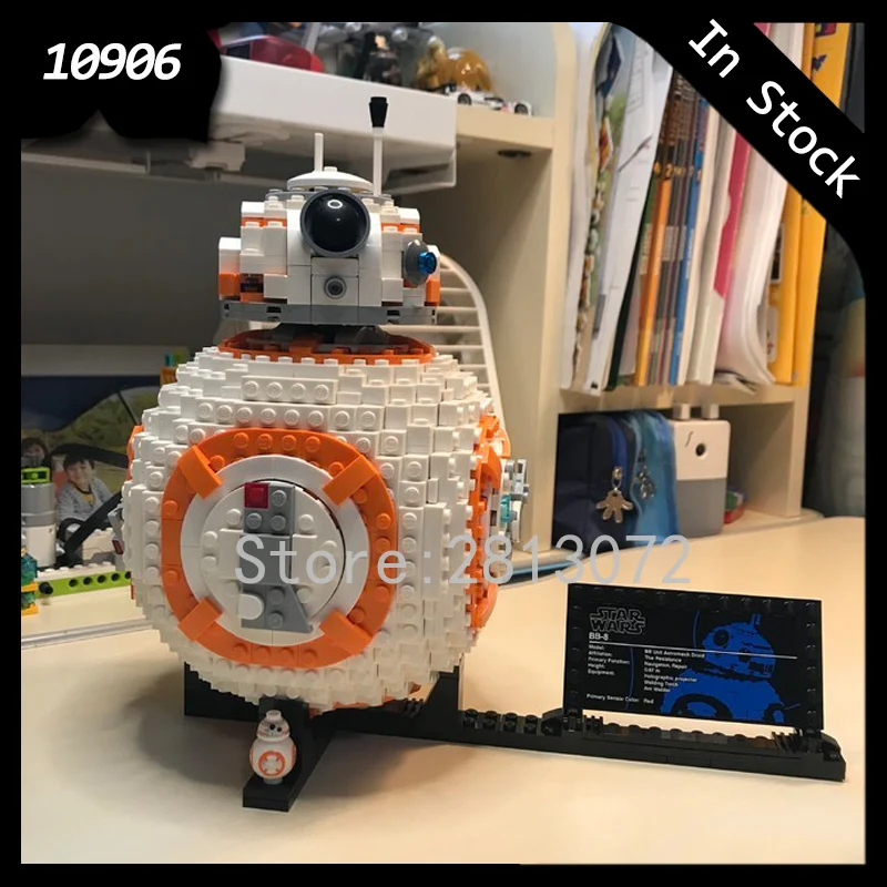 10906, Звездные войны, BB-8, 1238 шт., модель, строительные блоки, кирпич, детские развивающие игрушки, совместимые 75187