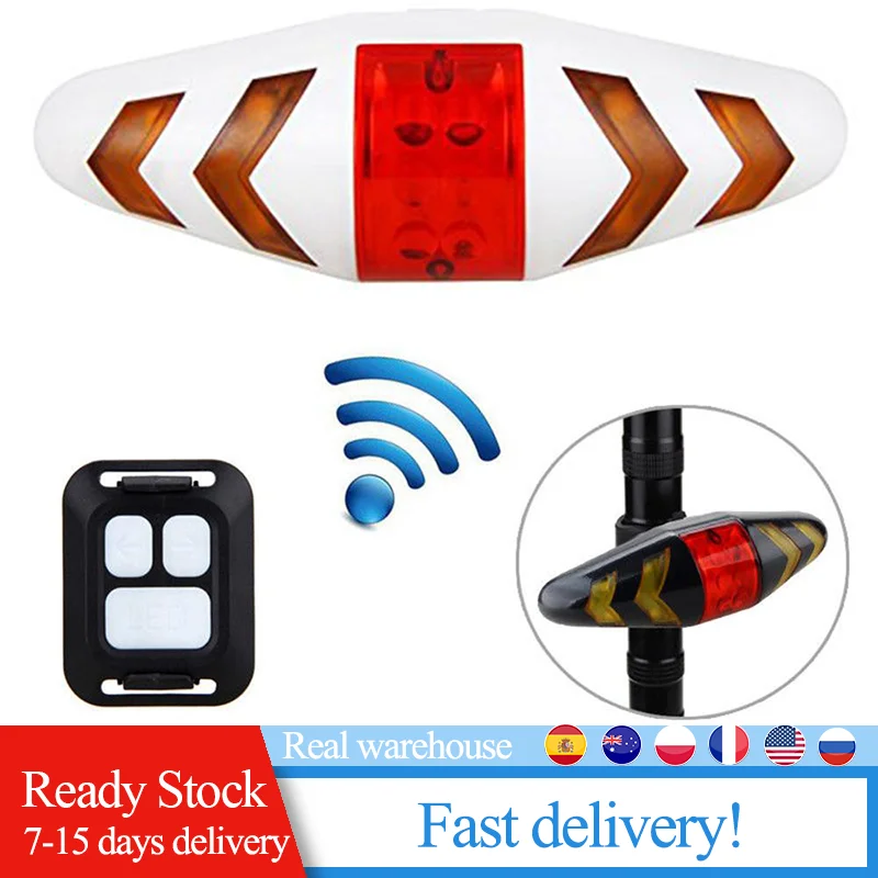 Bike Light Durable Waterproof Bicycle Turn Signal Wireless Remote Control Mountain Tail Flashing Headlight Cycling | Спорт и