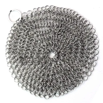 

Cast Iron Cleaner -Premium 316L Stainless Steel Chainmail Scrubber ,7-Inch Diameter Large