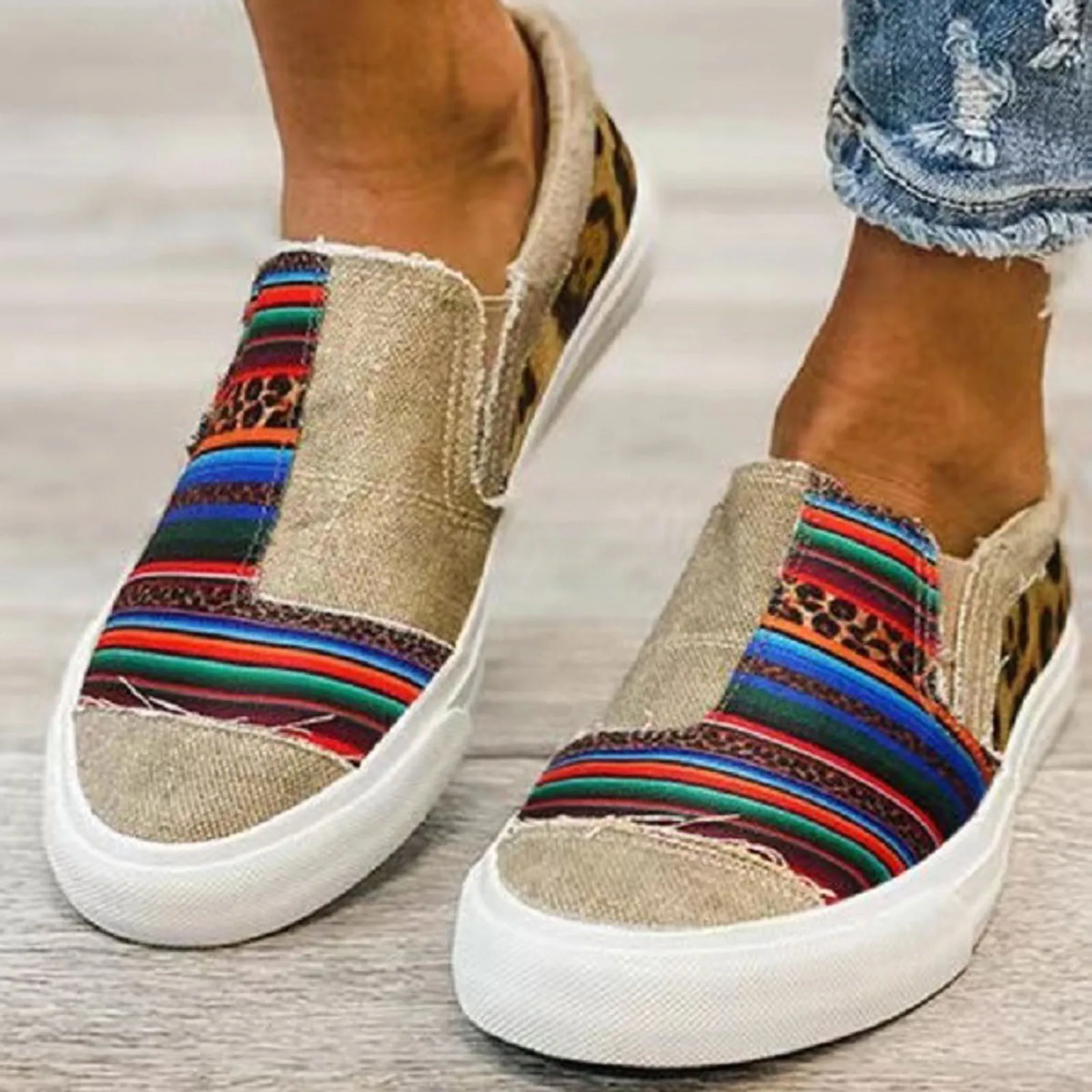 Women Classic Sneakers Campus Loafers Canvas Slip-On Flats shoes Lazy shoes size 