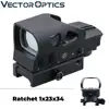 Vector Optics Gen2 Ratchet 1x23x34 Hunting Red Green Dot Scope 4 Reticle Open Sight with Picatinny Mount for AK 5.56 12ga .308 ► Photo 1/6