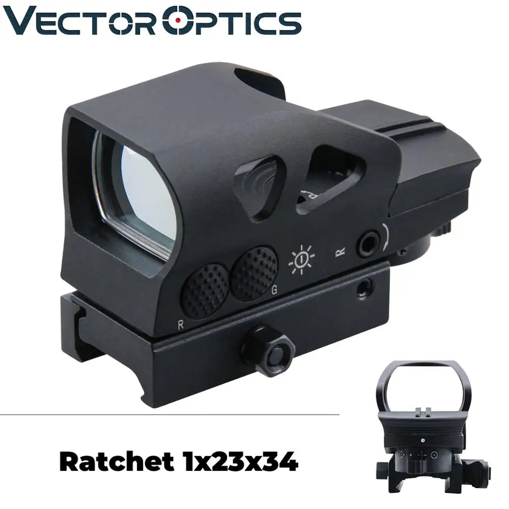 Vector Optics Gen2 Ratchet 1x23x34 Hunting Red Green Dot Scope 4 Reticle Open Sight with Picatinny Mount for AK 5.56 12ga .308 Vector Optics Gen2 Ratchet 1x23x34 Hunting Red Green Dot Scope 4 Reticle Open Sight with Picatinny Mount for AK 5.56 12ga .308