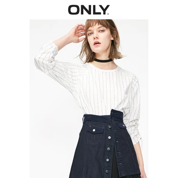 

ONLY Women's Loose Fit Wrist Sleeves Pullover Striped Shirt | 119158509