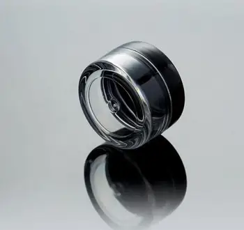 

5g Clear Plastic Cosmetic Container Jars With Black Lids Cosmetic Cream Pot Makeup Eye Shadow Nails Powder Jewelry Bottle