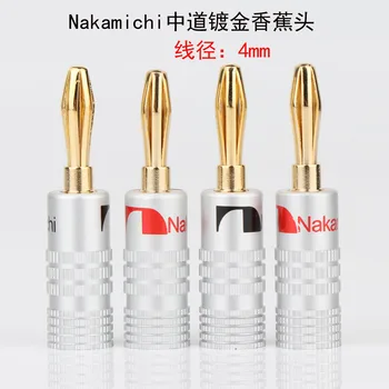 

4MM Pure Copper Gold-plated Speaker Banana Head Connector Weld-Free Wire Post Speaker Audio Cable Plug Amplifier Elbow