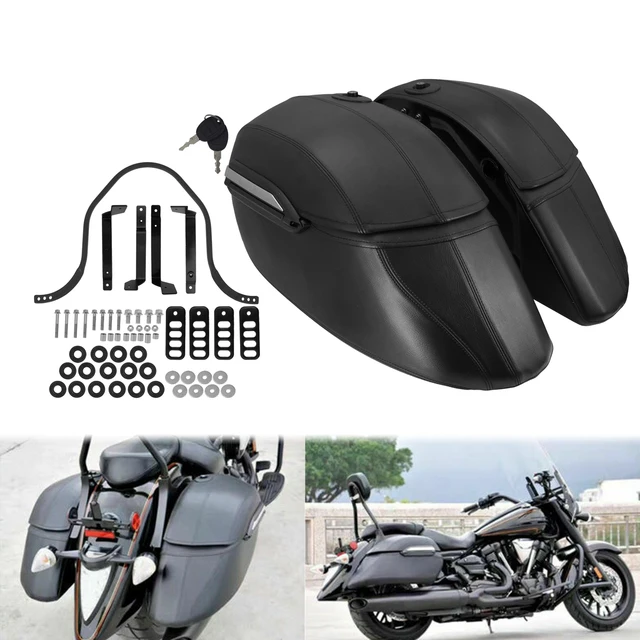 Universal Motorcycle Hard Bags Classic Saddlebags Trunk Luggage Mounting For R1200GS DS400 For