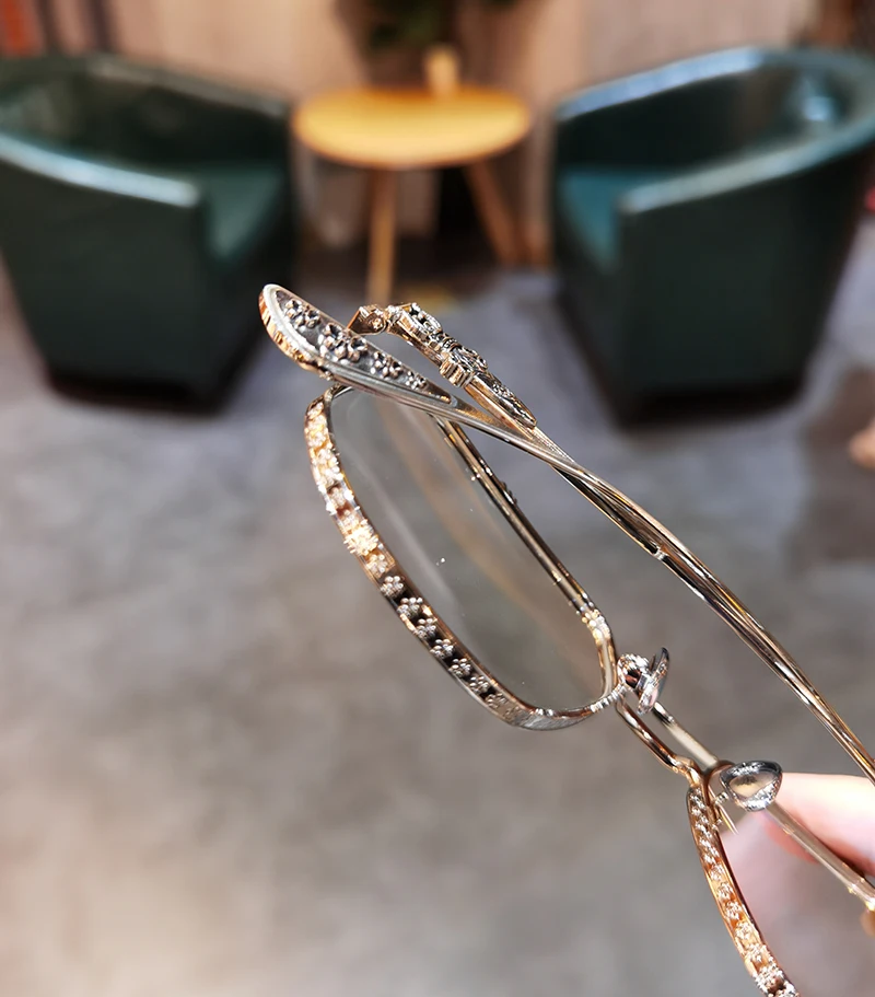 JIANDAN Men and Women Anti-Blue Light Wild Double Beam Irregular Large Frame Glasses Frame Equipped With Myopia Prescription