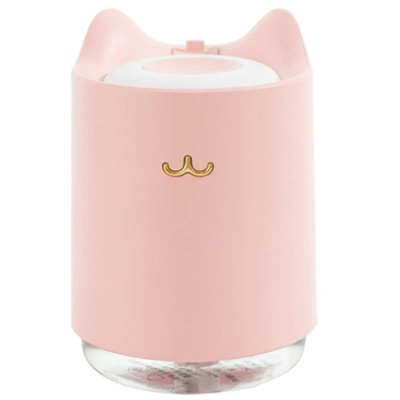USB Ultrasonic Air Humidifier Desktop 320ML Cute Cat Water Mist Diffuser Night Light Moisture Keeper