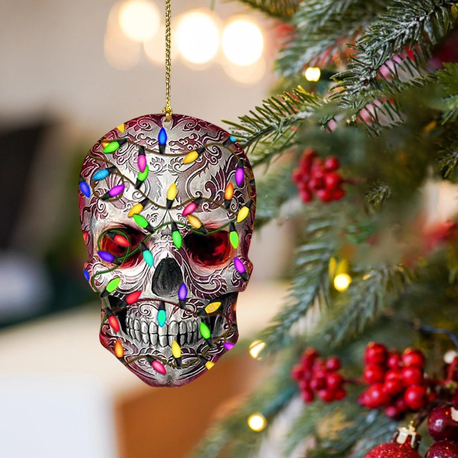 Rearview Mirror New Year 2022 2017 Christmas Diy Horror Skull For Christmas Tree Decoration Car Rearview Mirror Pendant  Crafts Collection Natal Navidad Noel 2022 New Year|Pendant & Drop  Ornaments| - Aliexpress