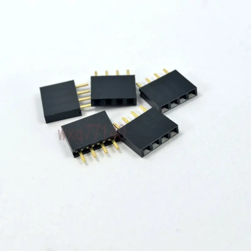 50 шт. 2,54 мм Шаг 1X4 Pin Женский Однорядный прямой коннектор PCB DIY