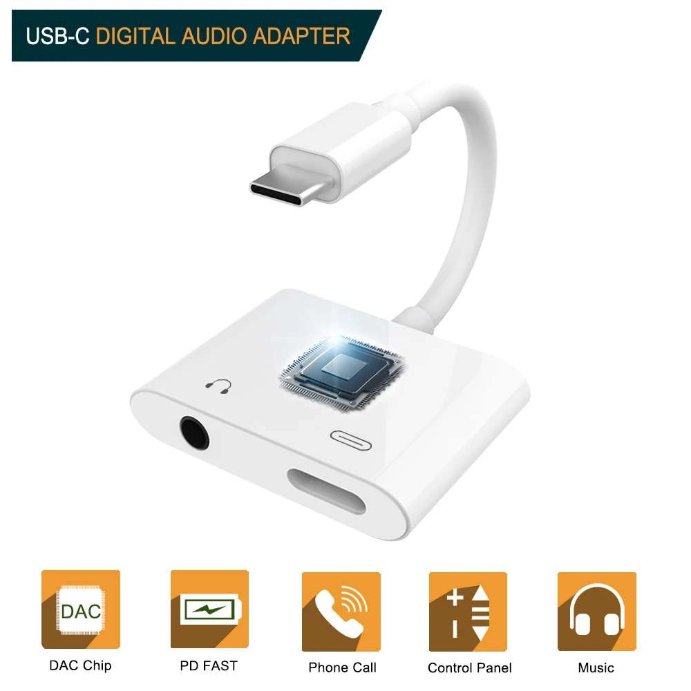 

2 in 1 USB C to 3.5mm Aux Stereo Earphone Digital Audio Fast Charge Type C Adapter for iPad Huawei P20 Google Pixel 2 2XL 3 3XL