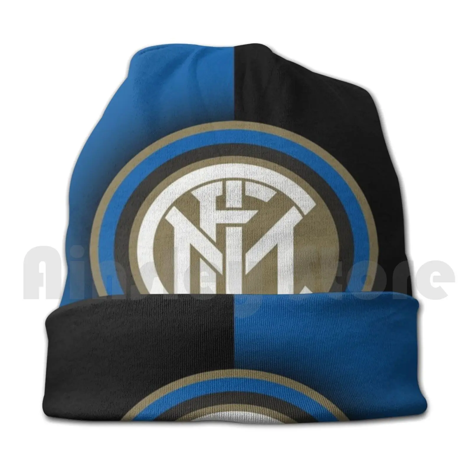 Beanies Knit Hat Hip Hop Soccer Football Euro Club Italy Inter black skully hat