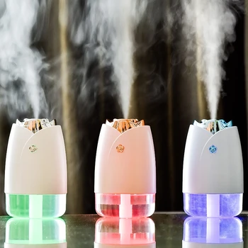 

DEKAXI 230ML Creative Rose Ultrasonic Air Humidifier USB Mini Essential Aroma Diffuser With Colorful Lights For Car Home