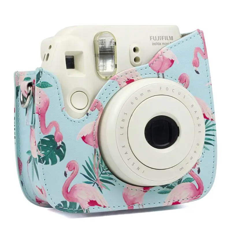 Кожаная сумка для камеры банановый лист Птица защитный чехол для FUjifilm Mini 8/8+/9 Kit