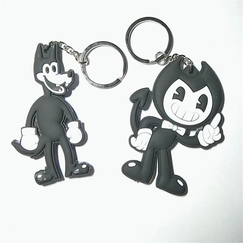 Game Horror Bendy and Boris Figures Toys PVC Keychain Key Bag Pendant Kids Friends Cosplay Gift 1pc 6-9cm (1)