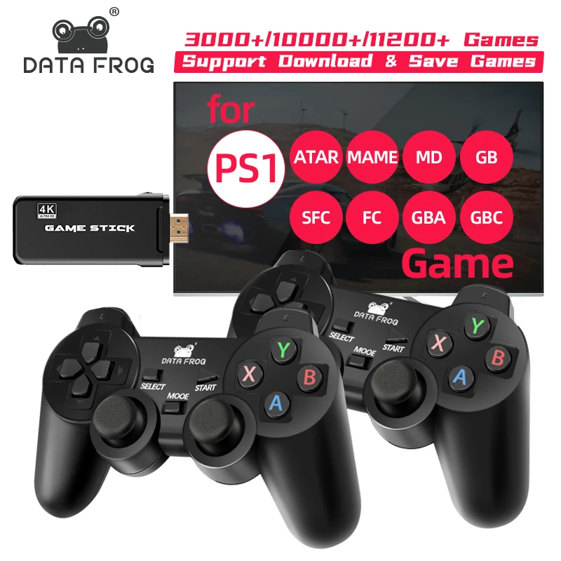 Игровая консоль DataFrog HD для PS1/SNES 10000 игр 2 4 ГГц беспроводной двойной контроллер
