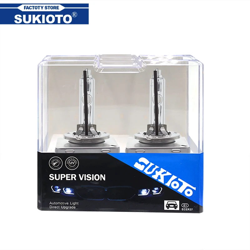 SUKIOTO 2PCS 55W D1S 6000K HID Xenon Lamps 35W D2S 4300K Car Light Bulb D4S 8000K D3S Replacement Auto Xenon Headlight Lamp