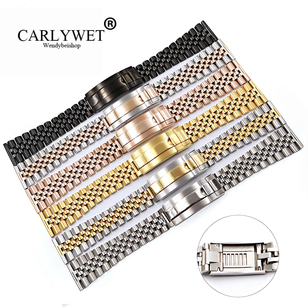 Carlywet 20 22Mm All'Ingrosso Glide Blocco Di Ricambio Da Polso Watch Band Strap Bracciale Per Omega Iwc Tudor Seiko Breitling