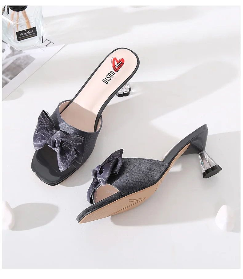 

Summer New Women's Sweet Wine Cup High-heeled Butterfly Knot, Open-toed, External High-heeled Show