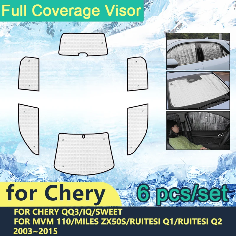

Full Cover Sunshades For Chery QQ3 IQ Sweet MVM 110 Miles ZX50S United Alpha Ruitesi Q1 Q2 2003~2015 Car Windshields Accessories