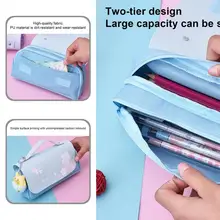

Double Layers Oxford Cloth Pencil Pouch with Carried Handle School Supplies