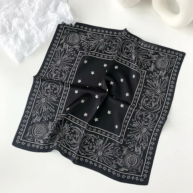 100% Pure Silk Floral Square Scarf Women Neck Hair Bandana