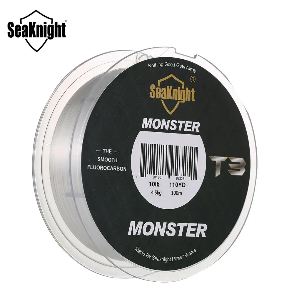 SeaKnight бренд MONSTER T3 Тройная фторуглеродная структура леска 100 м 0,148-0,32 мм Топ японский материал леска из нейлонового моноволокна