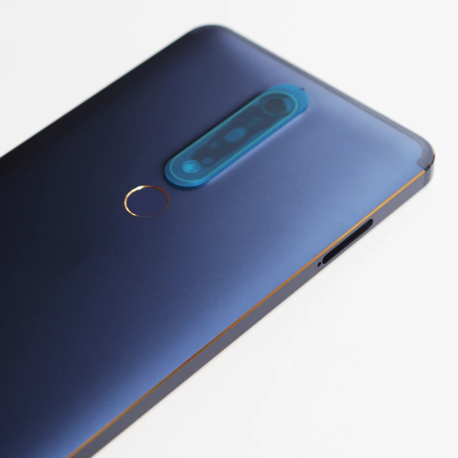 Алюминиевый корпус для Nokia 6,1 батарейный Корпус задняя крышка задний Чехол Замена с объективом камеры, датчик отпечатков пальцев