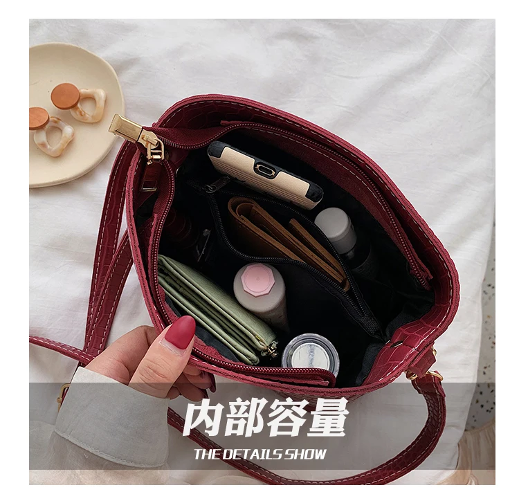 Stone Pattern Leather Crossbody Bags for Women Small Messenger Shoulder Bag Lady Handbag Letter Design Louis Brand Handbags