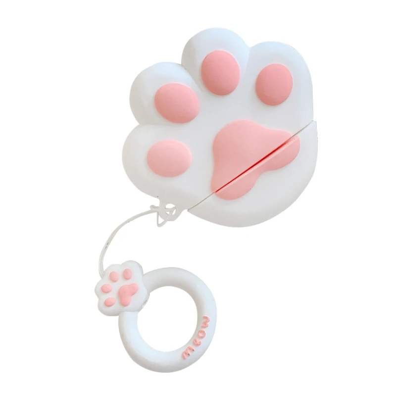 1 шт. для Airpod гарнитуры милый кот мультфильм для Apple AirPods чехол для Airpods2 чехол беспроводной Bluetooth шкаф для хранения гарнитуры крышка - Цвет: White