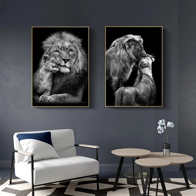 Lions and Other Animals Pictures Printed on Canvas 3
