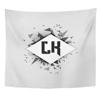 

Silver Creative Black Alphabet Lk Gray Angle Crescent Diamond Impact Tapestry Home Decor Wall Hanging for Living Room Bedroom