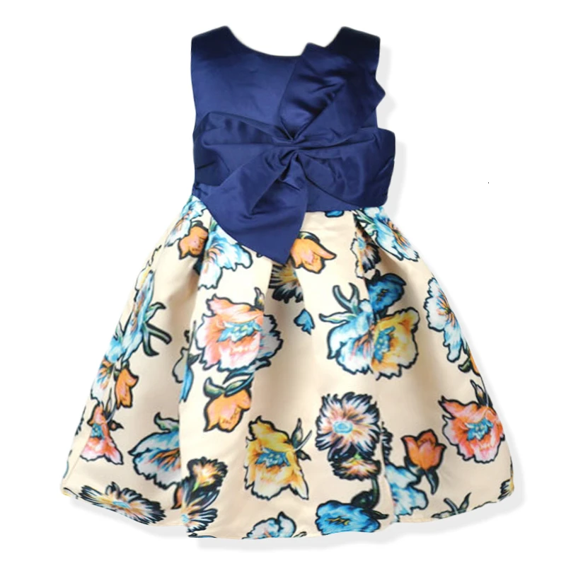 Г. Платье принцессы для девочек детское шифоновое платье с цветами, кружевное вышитое платье-топ на бретелях детская одежда INS для девочек, От 3 до 12 лет - Цвет: 200197 navy