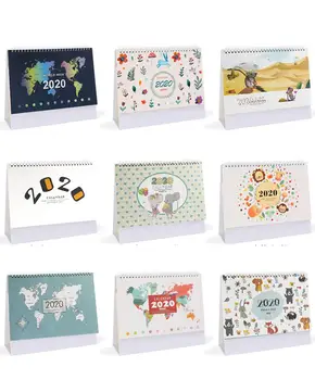 

New 2020 Cartoon Animals Calendar Table Calendars Various Animal Desk Planner Calendar 2019,06~2020,12