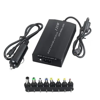 

120W Car + Household Dual Use Power Adapter Multifunctional Notebook Battery Charger Universal Power Supply EU Plug