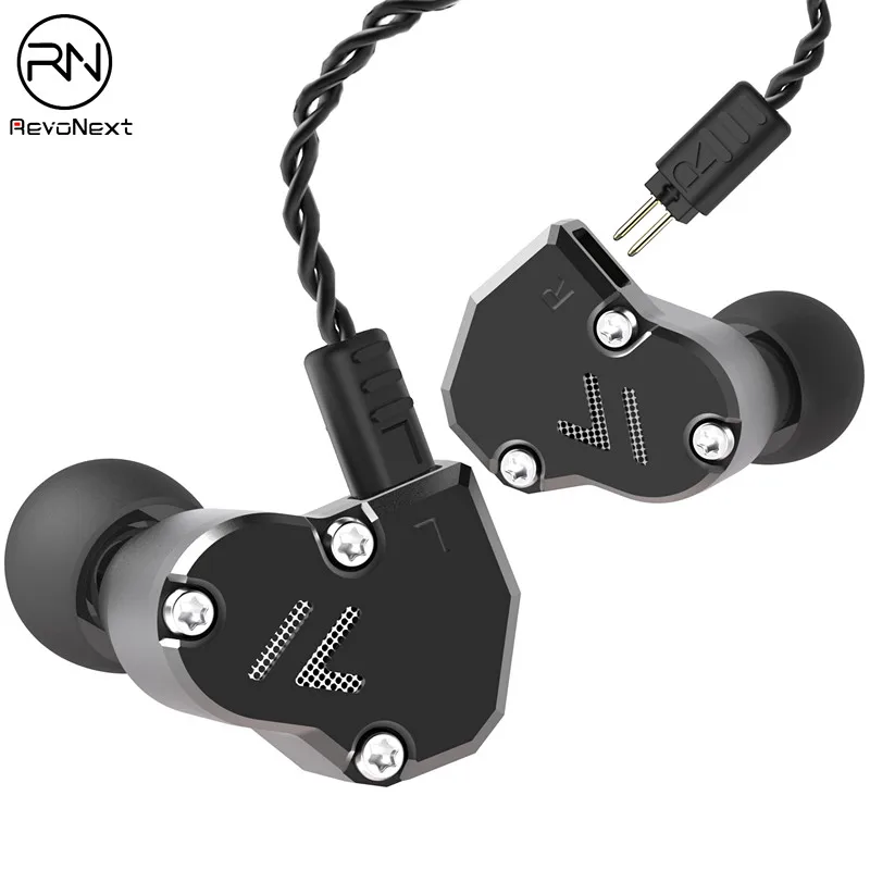 Revonext QT2s 2DD+ 1BA гибридные наушники в ухо HIFI DJ монитор для бега спортивные наушники ушные наушники гарнитура вкладыши обновленный QT2 PK QT5 - Цвет: black no mic