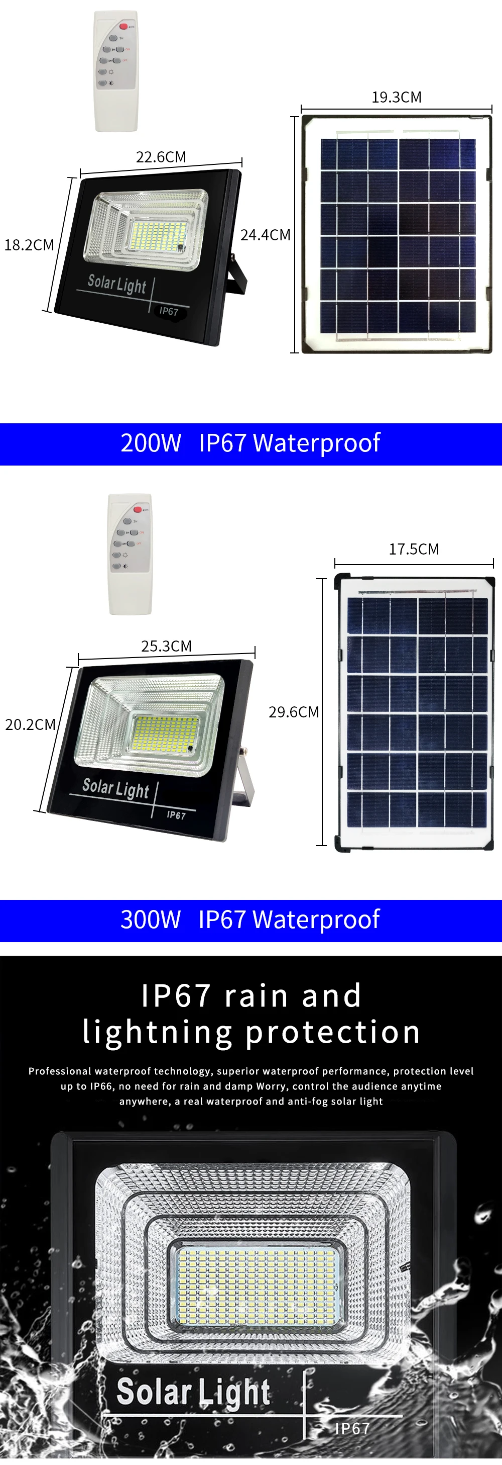 Solar Floodlight 300W 200W 100W Reflector Led Spotlight Solar Lights Outdoor IP67 Waterproof Street Lamp Garden Light Wall Lamp solar lantern lights