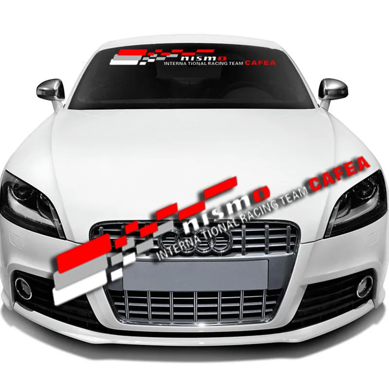 1Pcs Car Front Windshield PVC Sticker Racing Decals For Racing Team Nismo Cafea