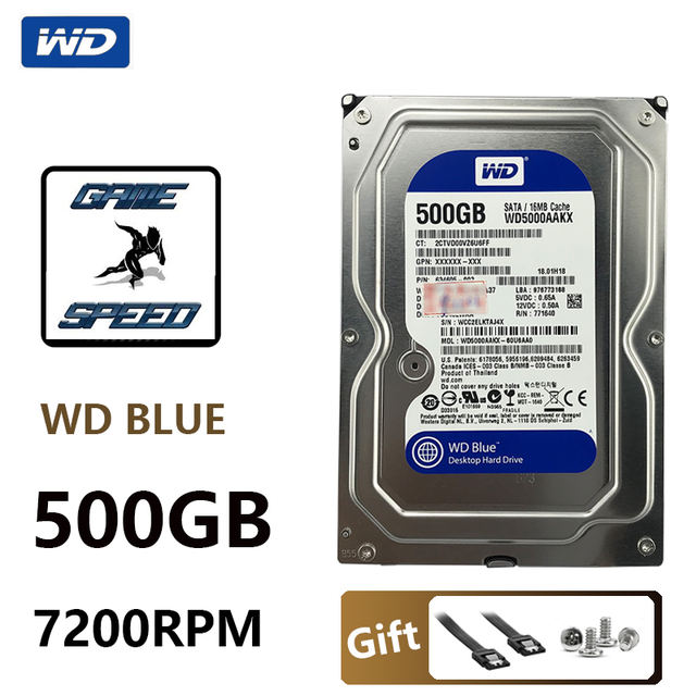 Hard Drive, Internal for WD BLUE Desktop 500GB, 3.5